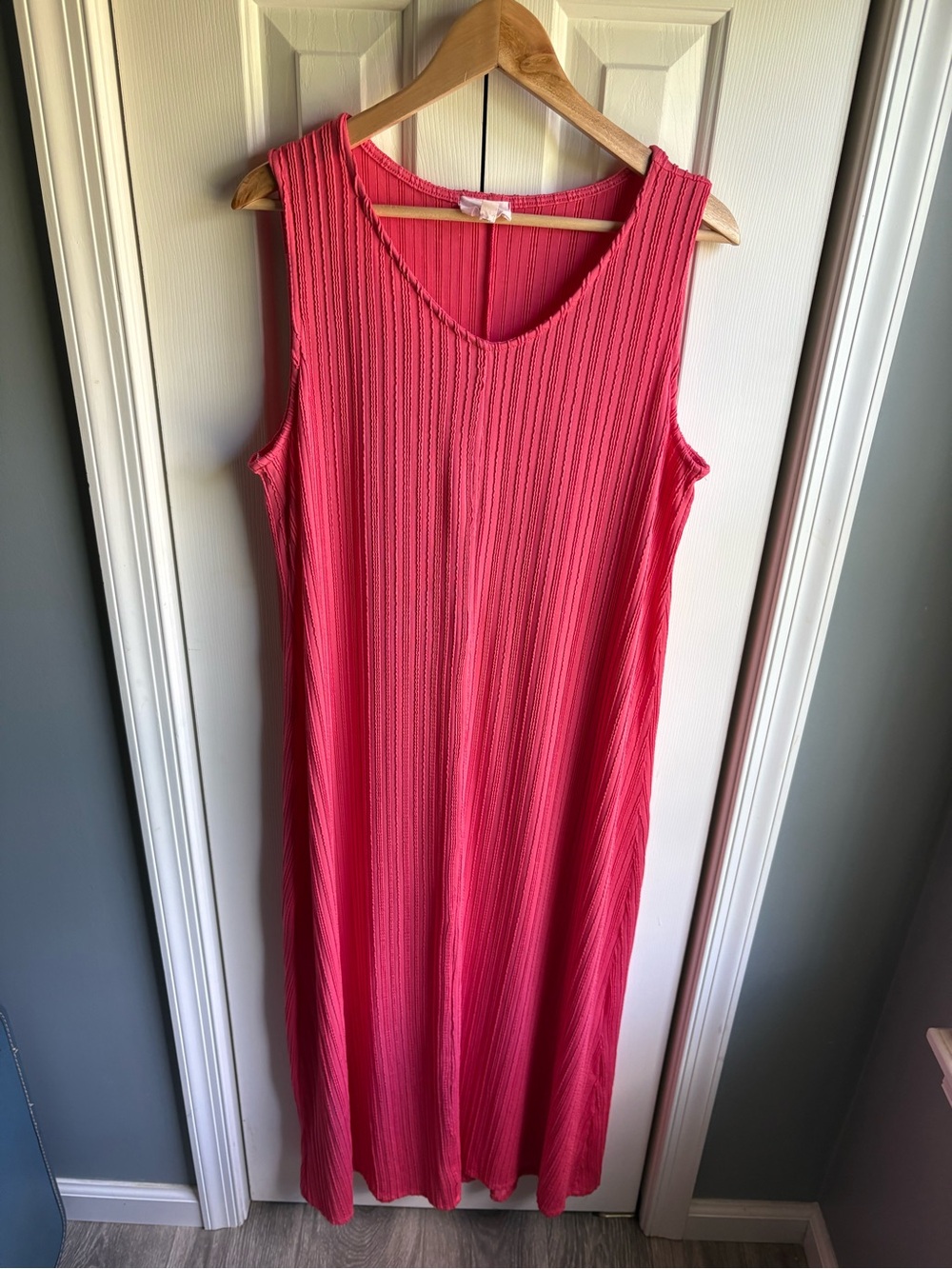 Andree By Unit Womens Pink Sleeveless Textured Maxi Dress Size Large
